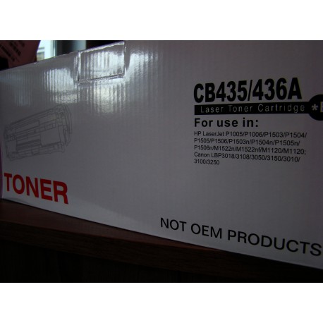 Czarny toner CB435/436A - zamiennik do HP i Canon.